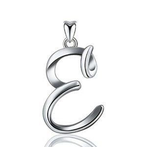 Sterling Silver Necklace Alphabet Letter E Personalized Charm | by Eudora